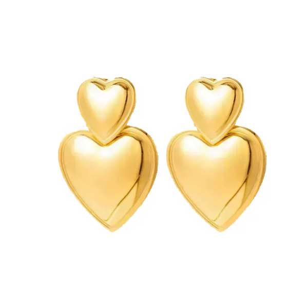 Boucles d'oreilles double cœurs